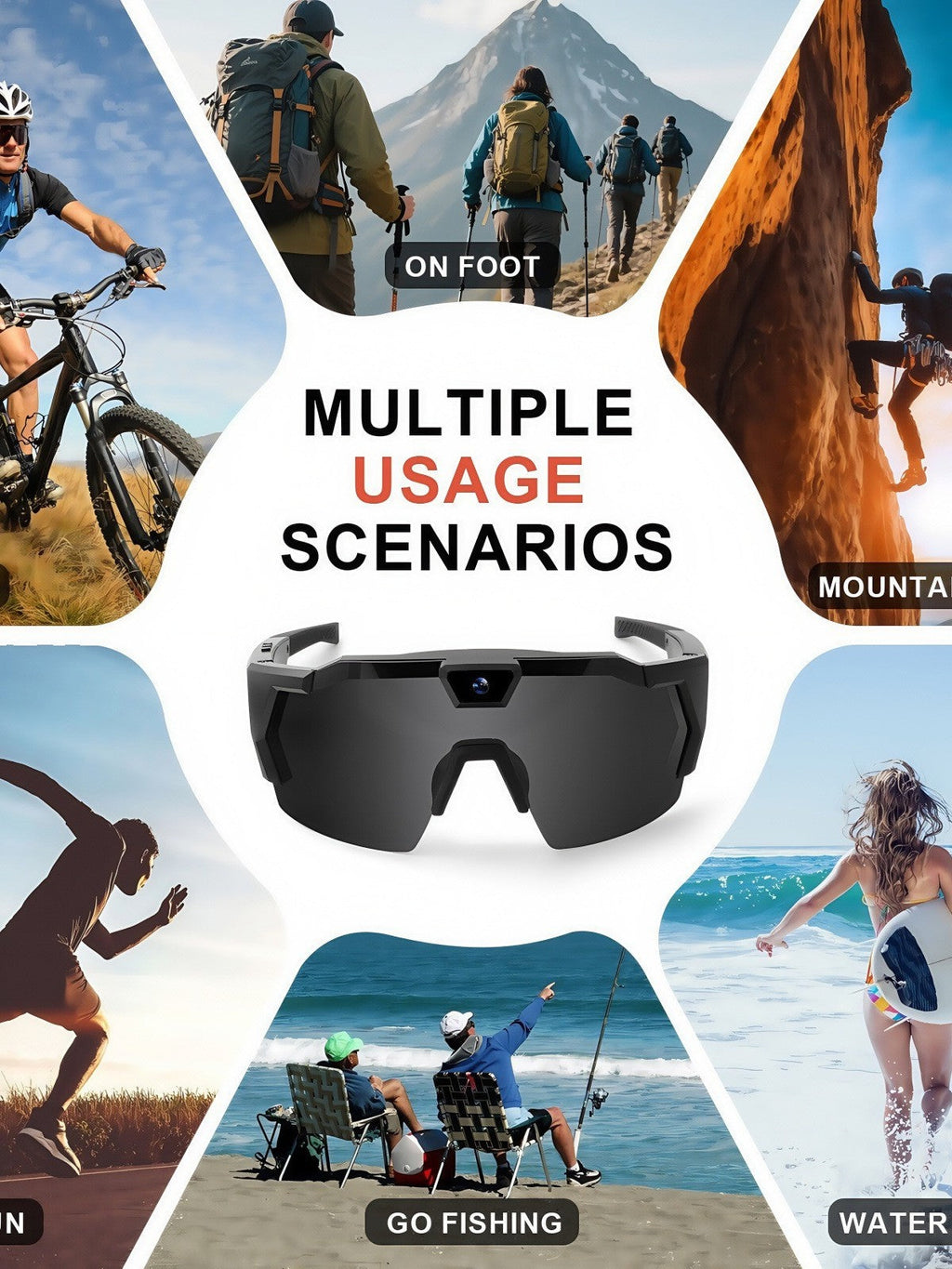 Sports Eyewear Camera Recorder Plastic