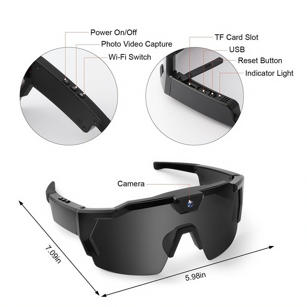 Sports Eyewear Camera Recorder Plastic