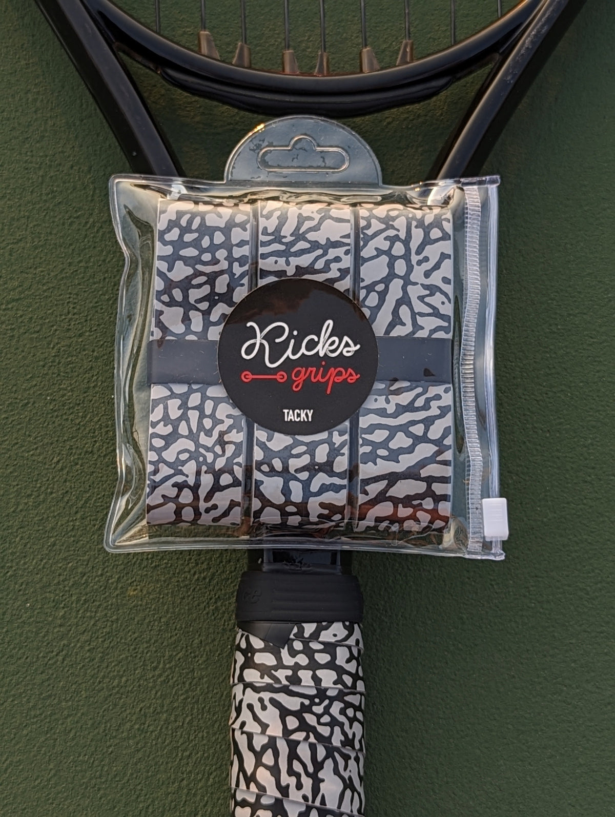 Pickleball/Tennis Overgrip Grip Tape from Kicks Grips - Elephant Print (3-Pack)