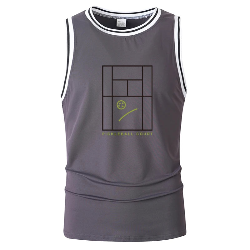 Men's Pickleball Sleeveless Tank Top Lightweight Quick Dry Regular Fit Stretchy Athletic Gym Summer Casual Daily Sports Wear Top