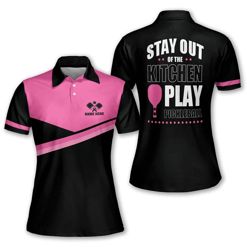 Fashion Sport Pickleball 3D Print Short Sleeve Polo Shirts For Men Clothes Pickle Ball Jersey POLO Shirt Casual Party Team Tops