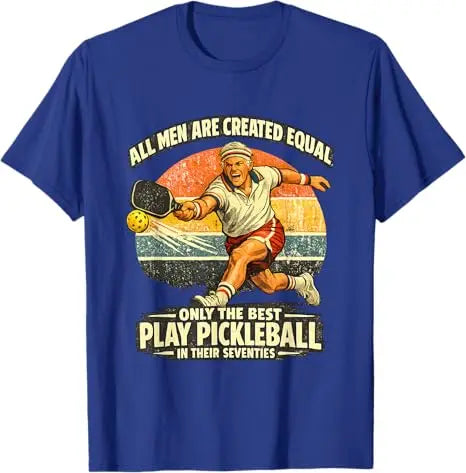 Funny 70th Birthday Pickleball Player 70 Years Old Paddle T-Shirt Men's Fashion Sportswear Clothes Grandpa Papa Outdoor Tee Tops