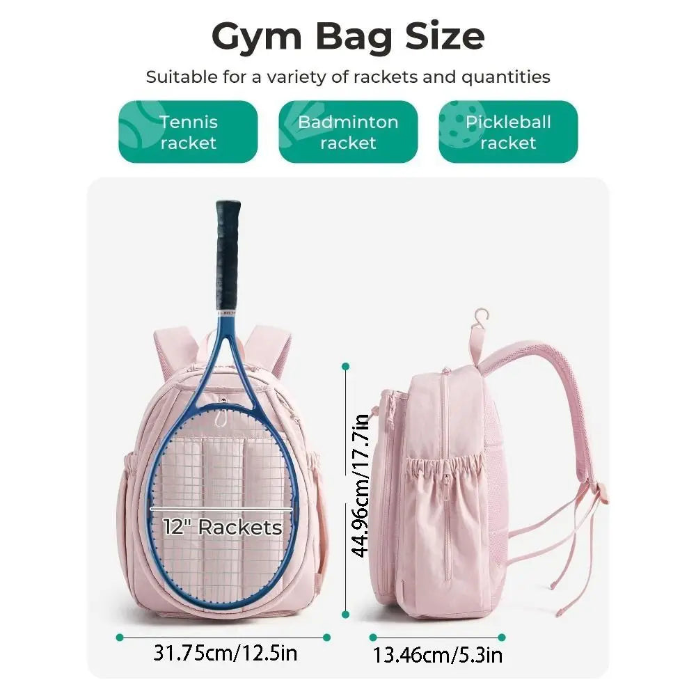 Large Capacity Tennis Backpack 20L Adjustable Pickleball Racket Bag Comfortable Waterproof Pickleball Paddle Cover Women