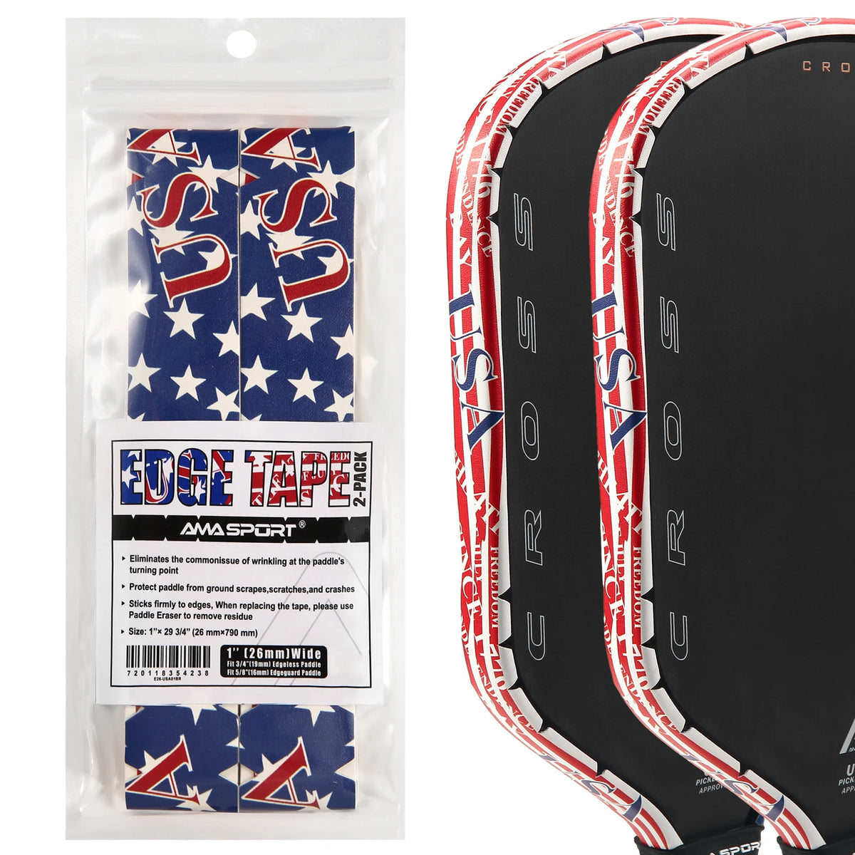 Pickleball Paddle Protection Tape New Color for 13mm/16mm/19mm Padel- 2 Units Pack Paddle Head Edge Guard- Pickleball Lead Tape