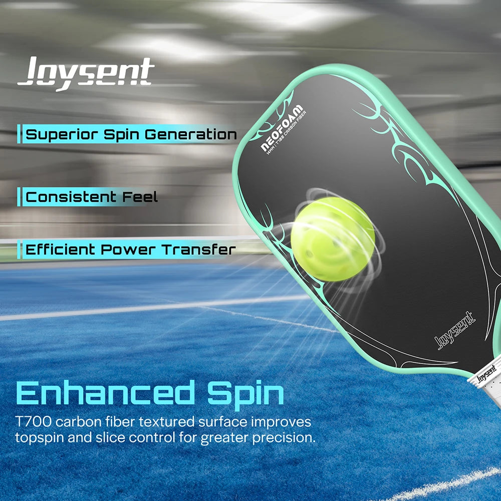 Joysent T700 Raw Carbon Fiber Thermoformed Pickleball Paddle Racket With EPP Gear Foam Core&Spin Textured Surface For All Leves