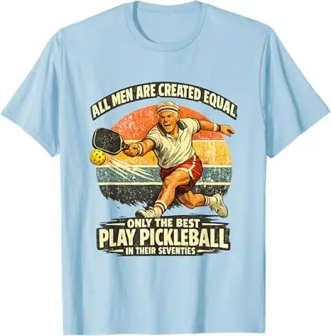 Funny 70th Birthday Pickleball Player 70 Years Old Paddle T-Shirt Men's Fashion Sportswear Clothes Grandpa Papa Outdoor Tee Tops
