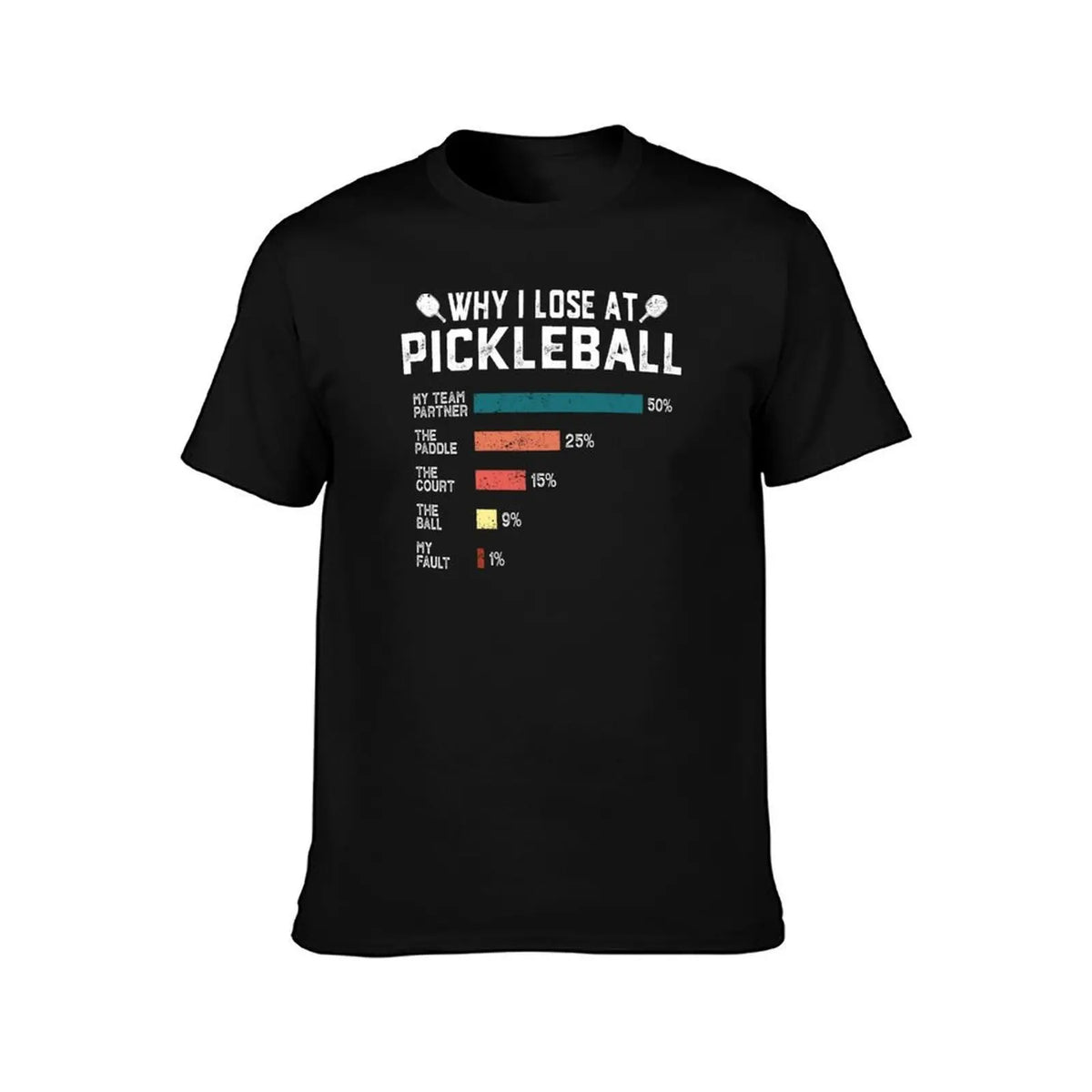 Why I Lose at Pickleball Funny Pickleballers Gift T-Shirt, Summer Casual Cotton Tee, Oversized Streetwear Tops, Unisex Men Women