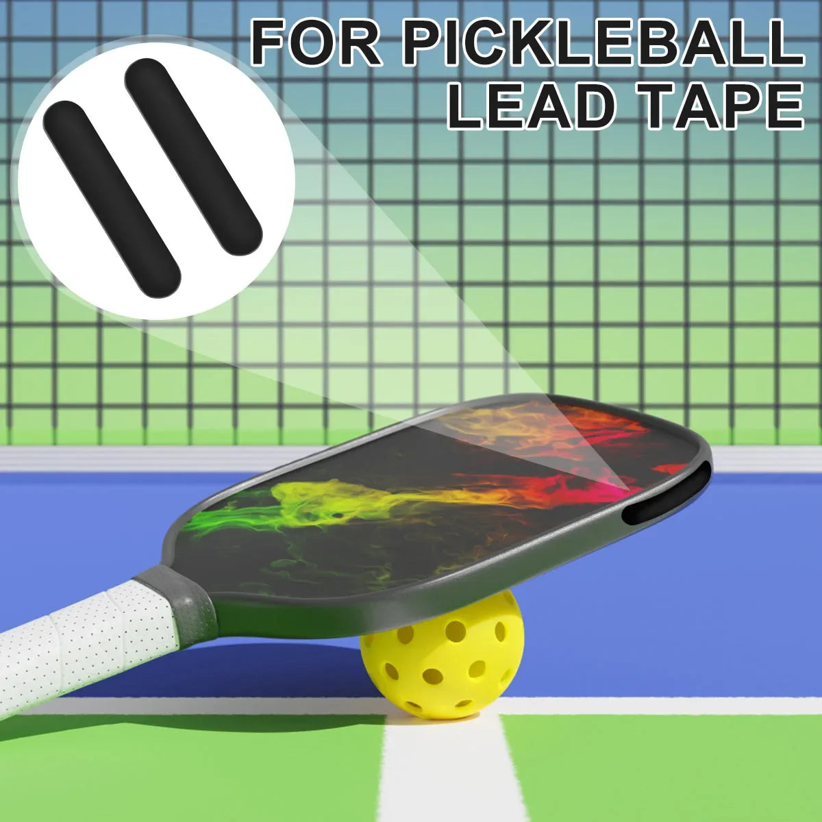 Pickleball Lead Tape Weighted Flexible Adhesive Tape Bars Reusable Paddle Edge Guard Increase Power Swing Speed Accessorie