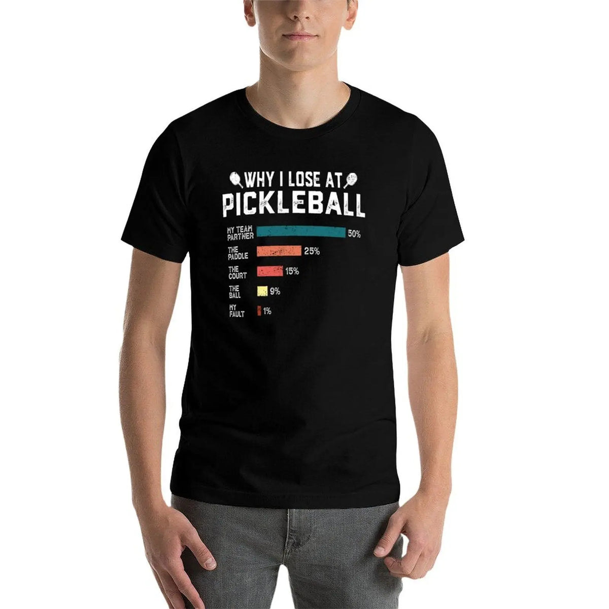 Why I Lose at Pickleball Funny Pickleballers Gift T-Shirt, Summer Casual Cotton Tee, Oversized Streetwear Tops, Unisex Men Women