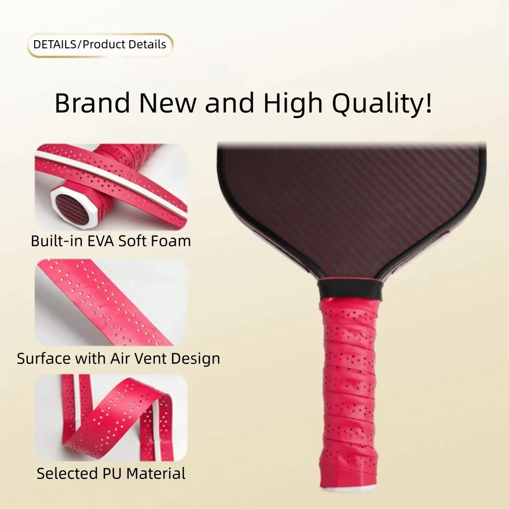 Raised Ridge Pickleball Grip Tape Sweat Absorbent Universal Cozy Overgrip Wrap Breathable Enhanced Traction Paddle Grip Cover