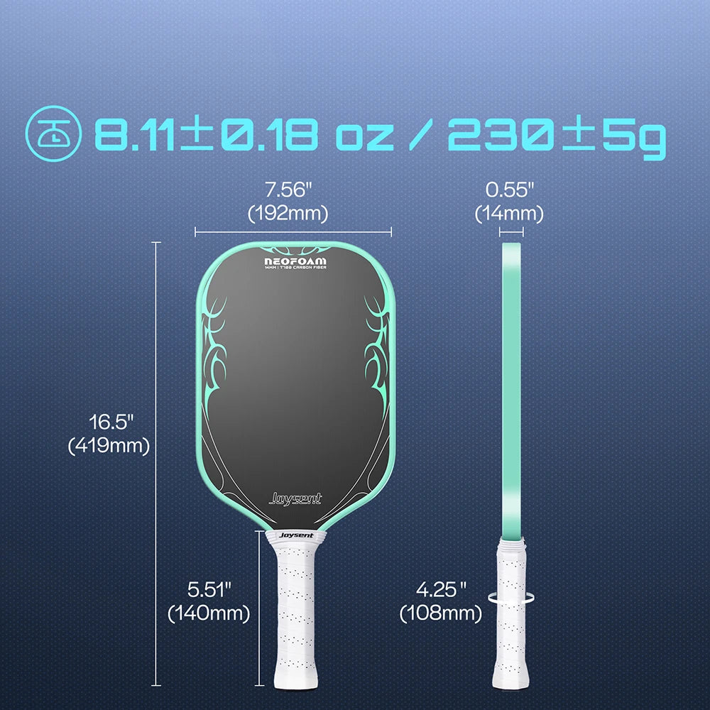 Joysent T700 Raw Carbon Fiber Thermoformed Pickleball Paddle Racket With EPP Gear Foam Core&Spin Textured Surface For All Leves