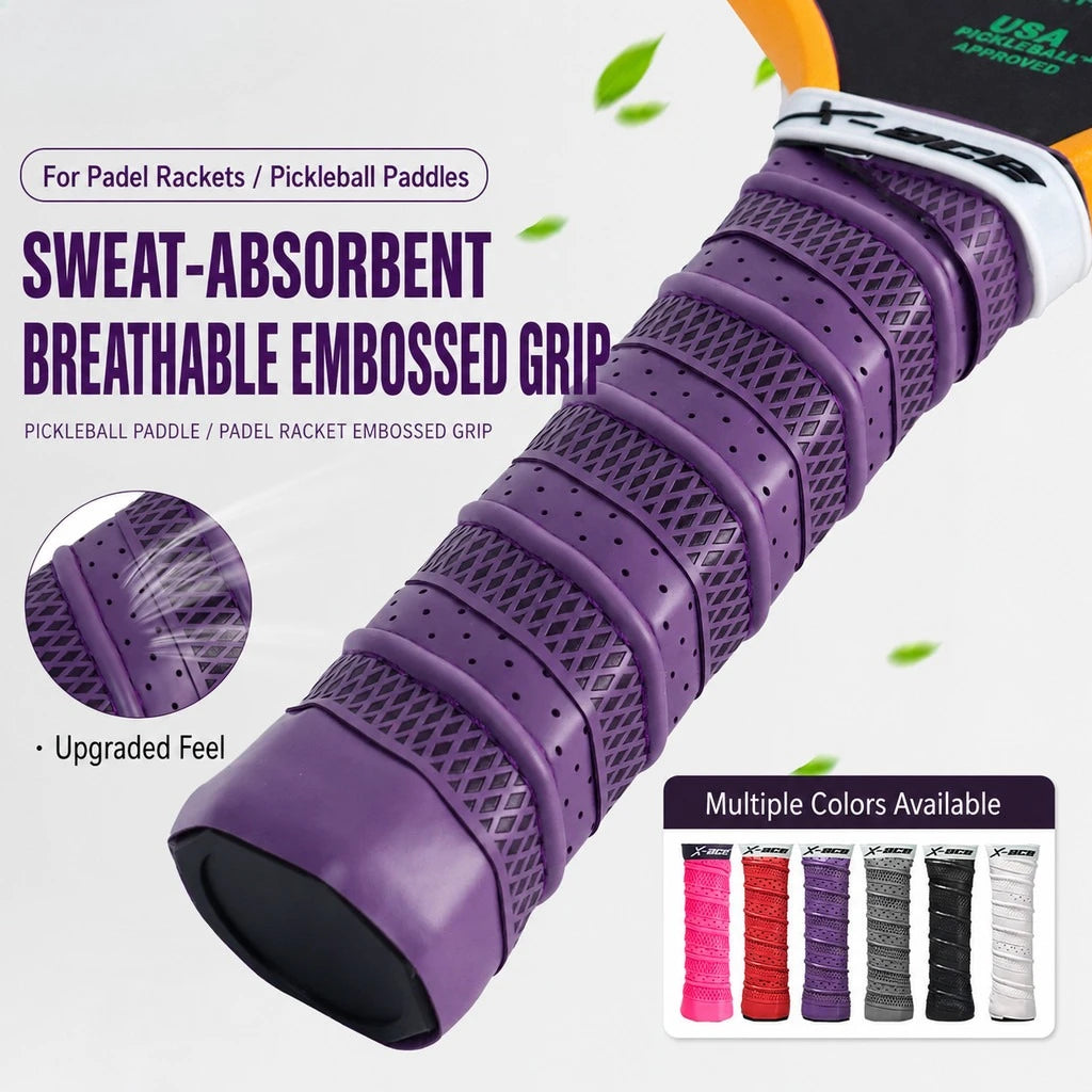 X-ACE 2Pcs Pickleball Overgrip, Breathable Sweat Absorbing Anti-Slip Shock Absorption Grip Tape for Pickleball Padel Racket