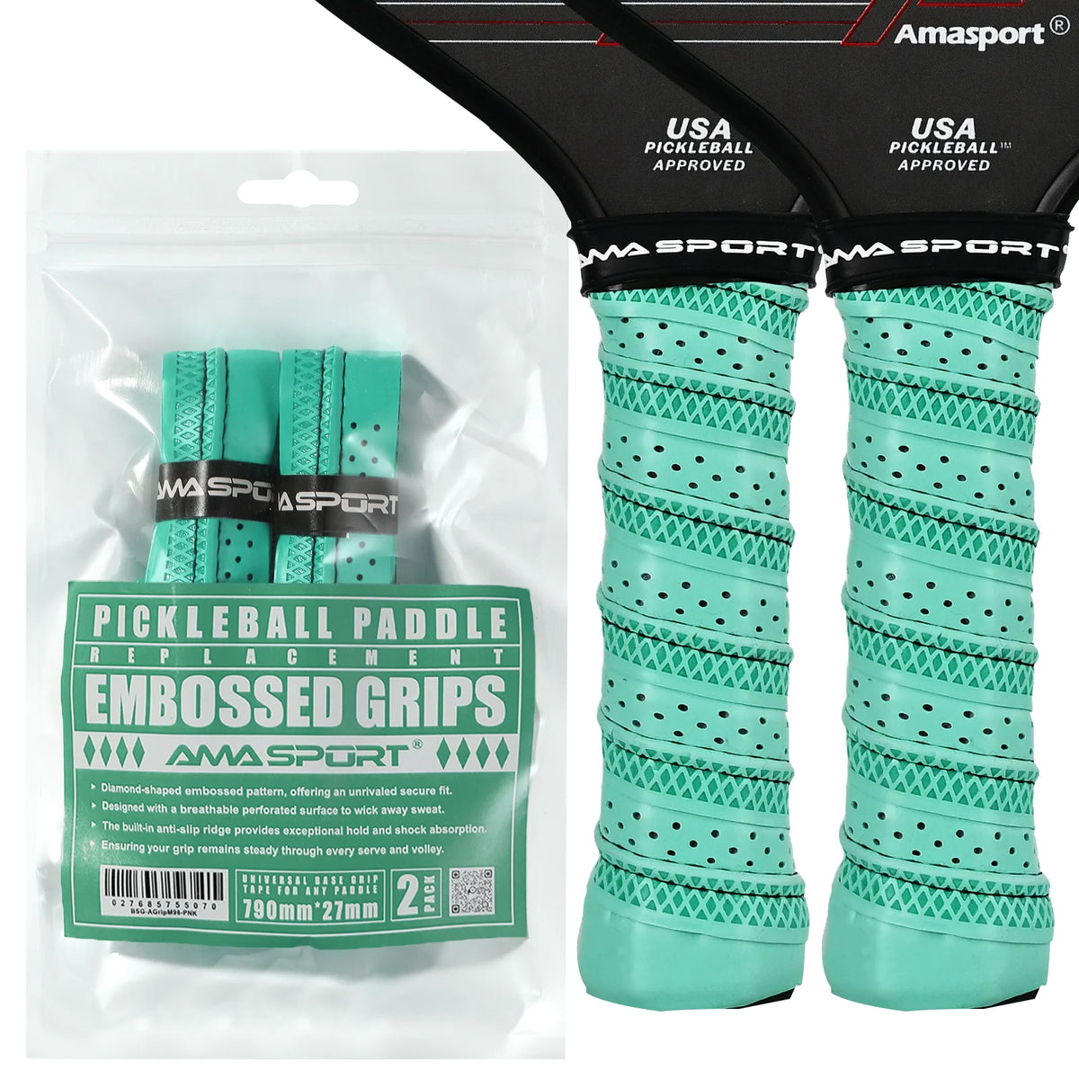 2Packs Pickleball Paddle Grip Tape with Raised Ridge,Replacement Pickleball Overgrip Wrap,Universal PickleBall Sport Accessories