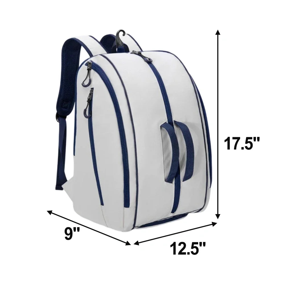 Pickleball Gear Backpack for Designed with Moisture-Absorbing Back Panel and Multiple Storage Sections for Tennis Equipment