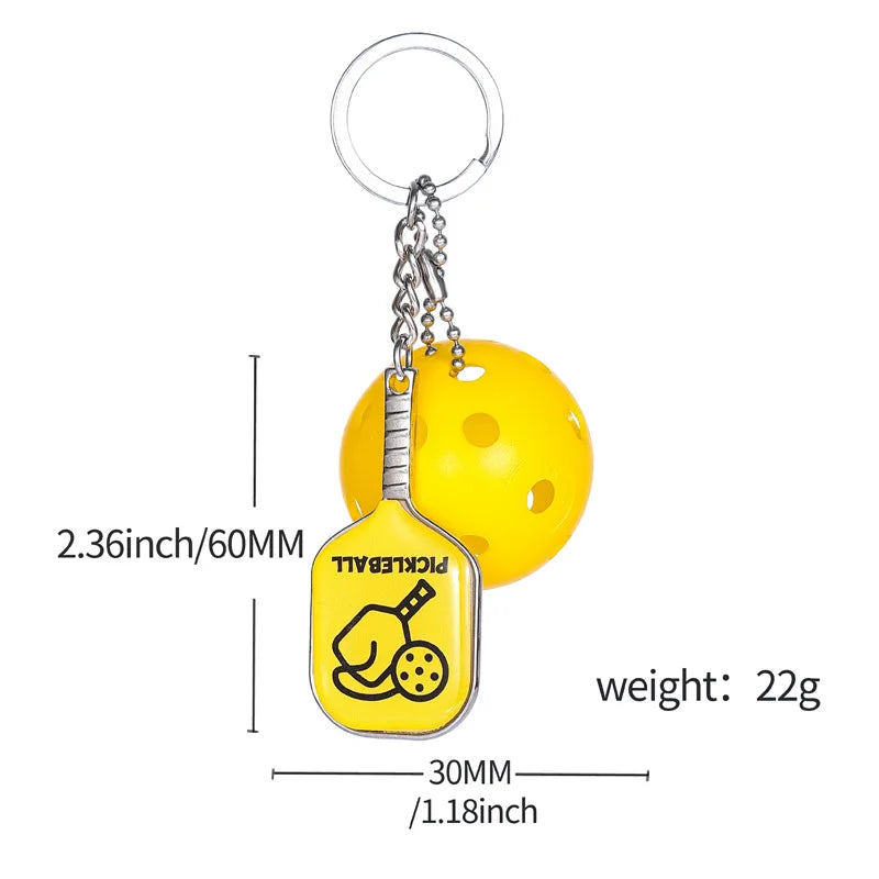Pickleball keychain For Sports Lovers Bags Wallets Car Key Pendants Cute Mini Pickleball Keychain Gifts