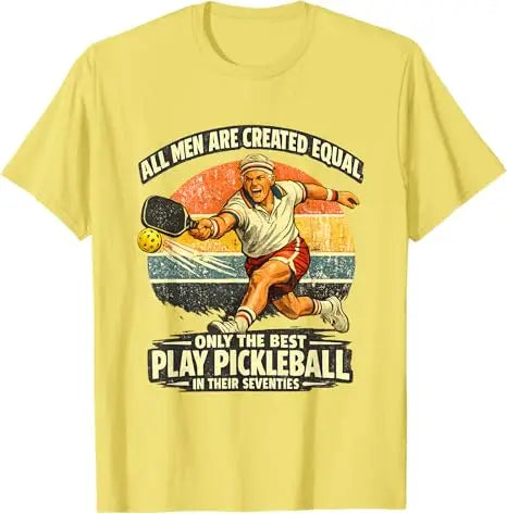 Funny 70th Birthday Pickleball Player 70 Years Old Paddle T-Shirt Men's Fashion Sportswear Clothes Grandpa Papa Outdoor Tee Tops