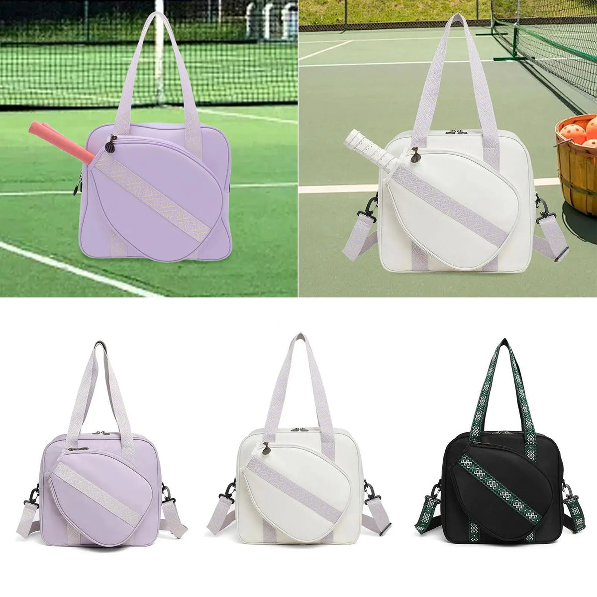 Sports Shoulder Gym Bag Pickleball Duffle Oxford Cloth Lightweight Big Storage for Paddles Balls and Gear for Outdoor Activity