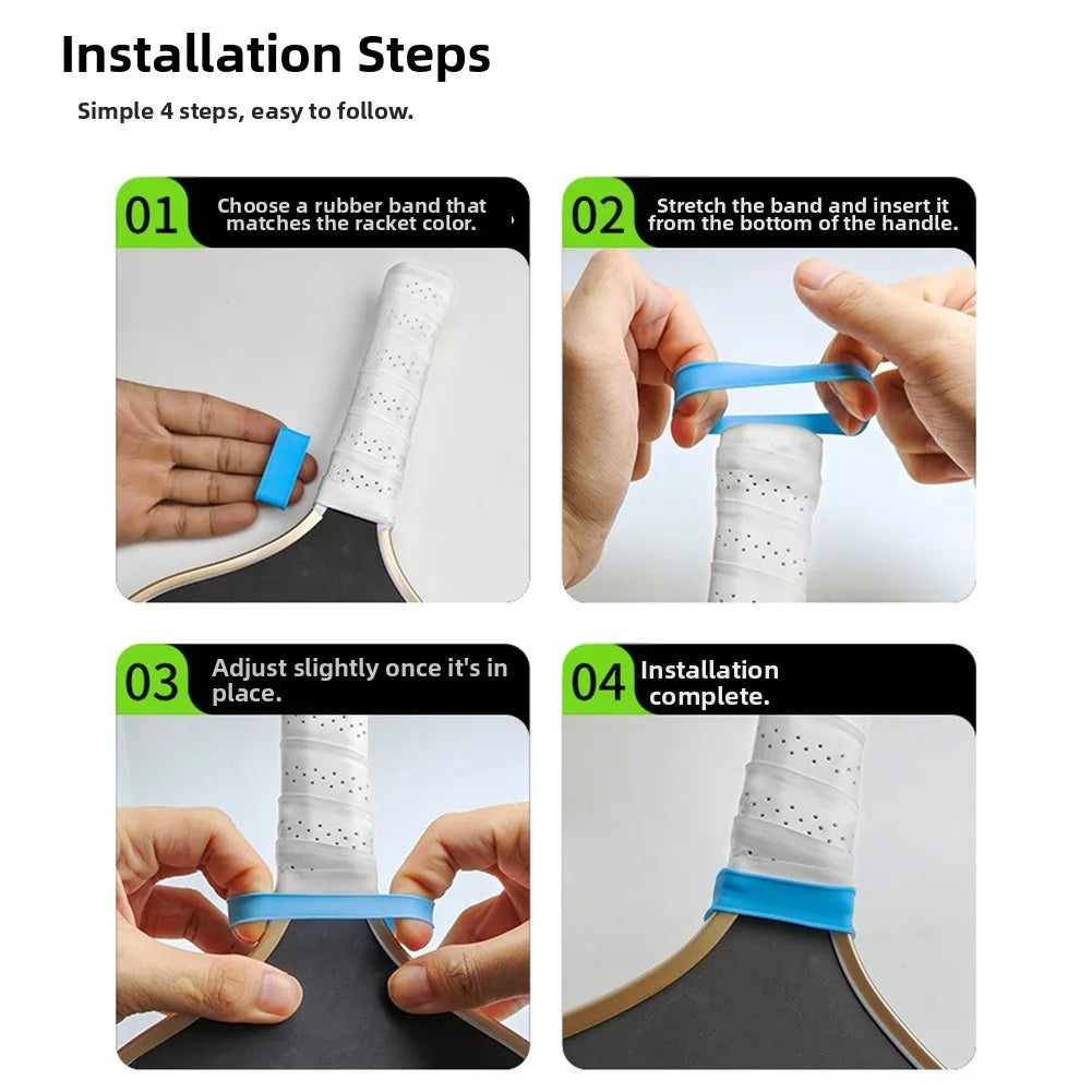 Tennis Racket Grip Rings Pickleball Paddle Grip Tape Silicone Pickleball Tennis Grip Finishing Rings Tennis Accessories ﻿