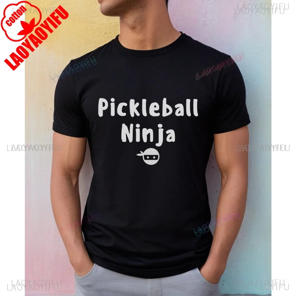 Funny Pickleball Ninja Raquetball Lover Player T Shirt Fashion Loose Harajuku Casual Women Streetwear Breathe Comfort Man Tees