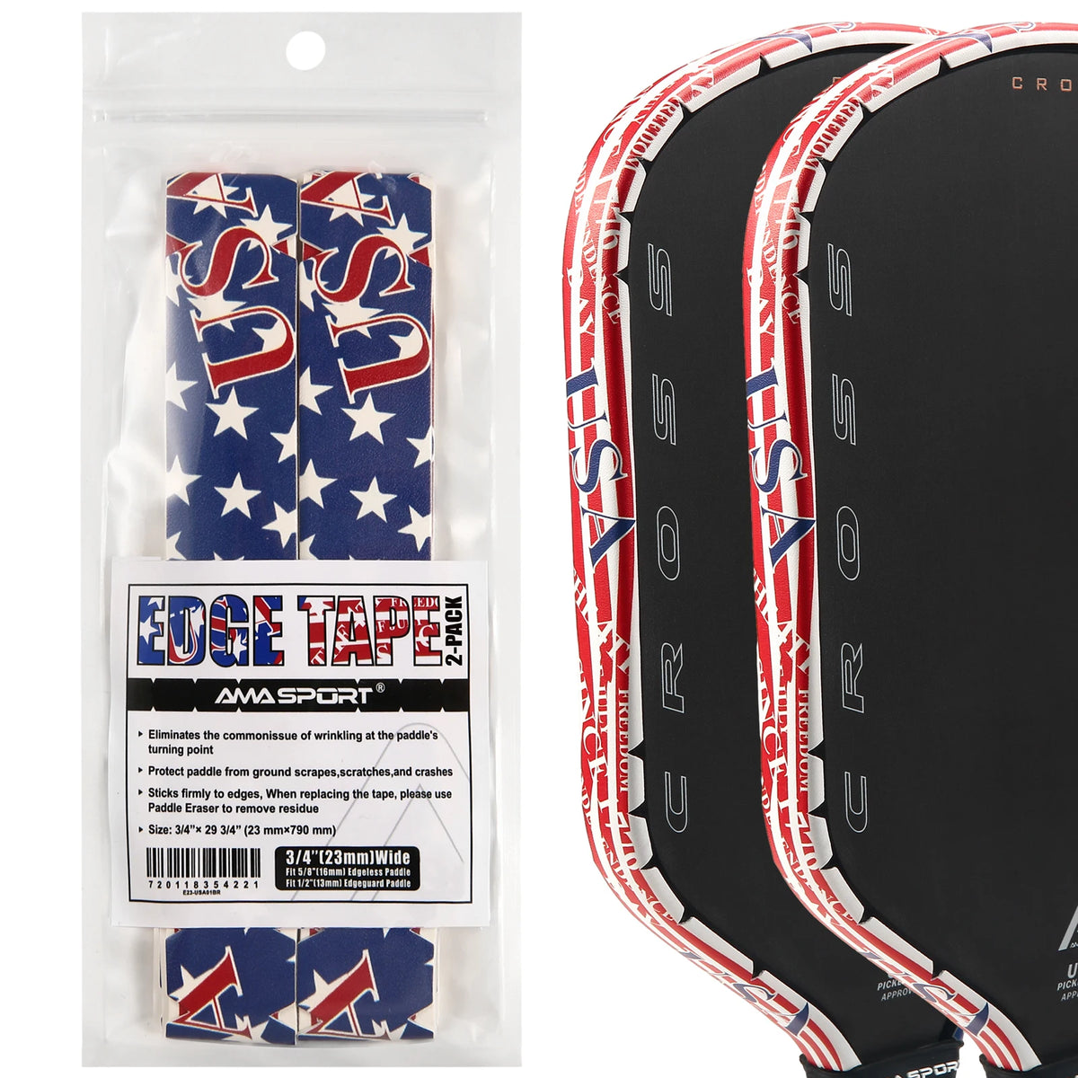 Pickleball Paddle Protection Tape New Color for 13mm/16mm/19mm Padel- 2 Units Pack Paddle Head Edge Guard- Pickleball Lead Tape