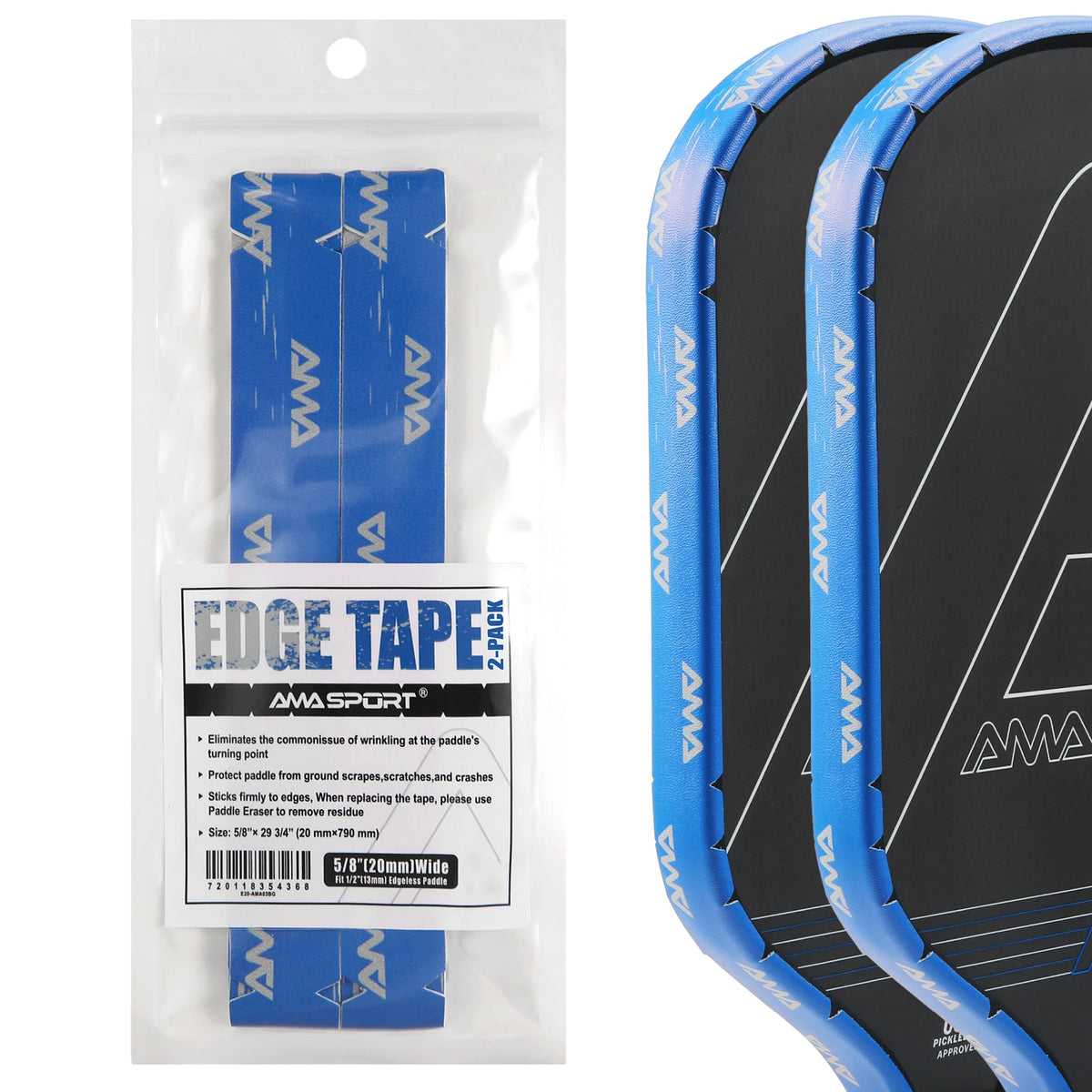 Pickleball Paddle Protection Tape New Color for 13mm/16mm/19mm Padel- 2 Units Pack Paddle Head Edge Guard- Pickleball Lead Tape