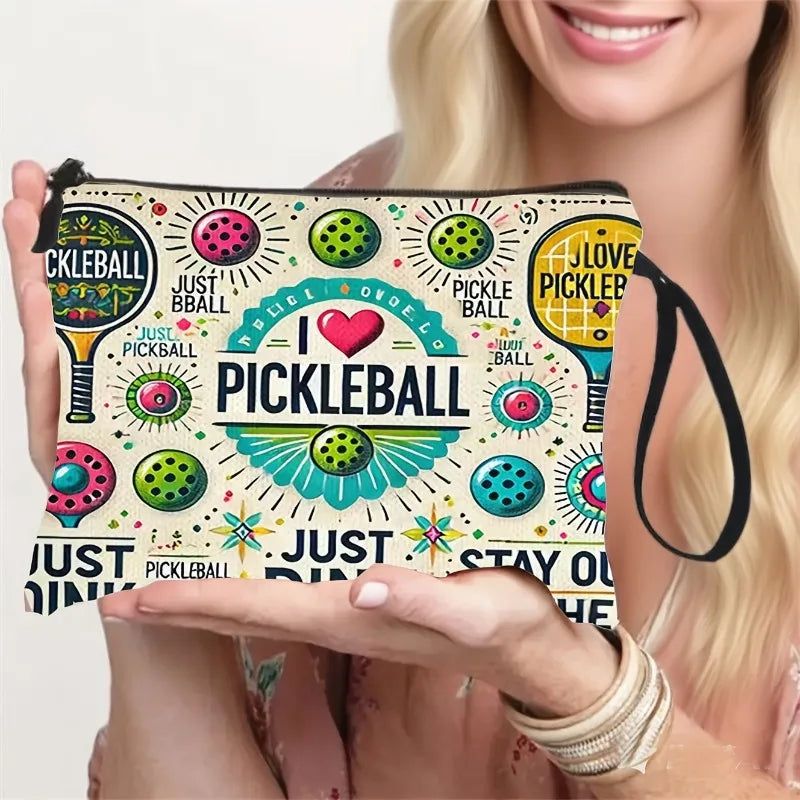 Pickleball Racket Makeup Bag Multi Functional Storage Pouch Toiletry Bag with Sports Theme Ideal Gift for Sports Enthusiasts