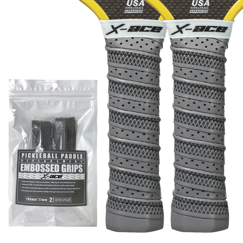X-ACE 2Pcs Pickleball Overgrip, Breathable Sweat Absorbing Anti-Slip Shock Absorption Grip Tape for Pickleball Padel Racket