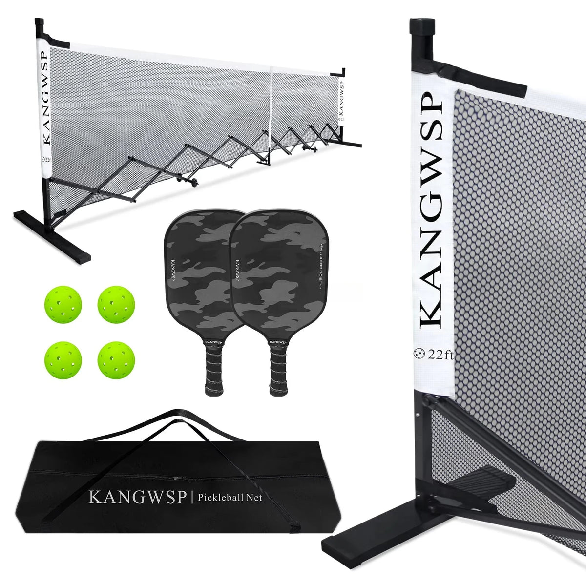 Auto Fold Pickleball Net Kit Robust Metal Frame Quick Install All Weather Indoor Outdoor Sports Game Gear