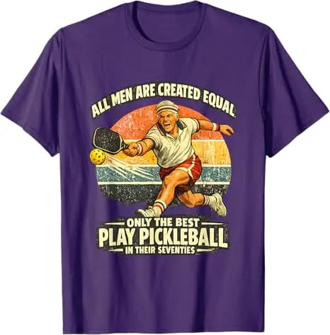 Funny 70th Birthday Pickleball Player 70 Years Old Paddle T-Shirt Men's Fashion Sportswear Clothes Grandpa Papa Outdoor Tee Tops