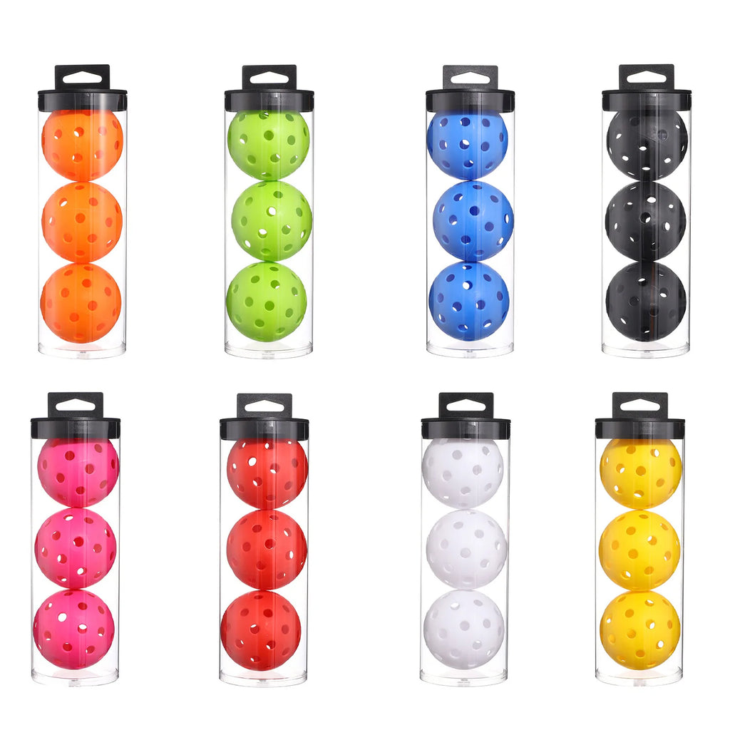 4 Pcs Rotomolded 40‑Hole Pickleball 74mm Hole Ball With Plastic Bucket Packaging For Outdoor Sports Training