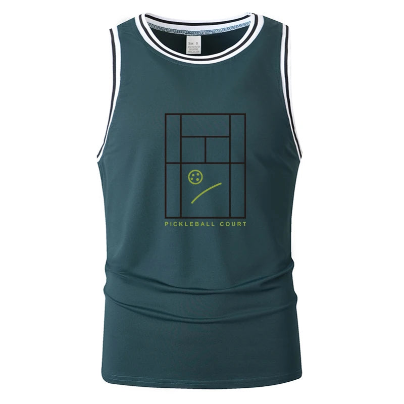 Men's Pickleball Sleeveless Tank Top Lightweight Quick Dry Regular Fit Stretchy Athletic Gym Summer Casual Daily Sports Wear Top