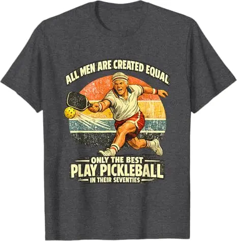 Funny 70th Birthday Pickleball Player 70 Years Old Paddle T-Shirt Men's Fashion Sportswear Clothes Grandpa Papa Outdoor Tee Tops