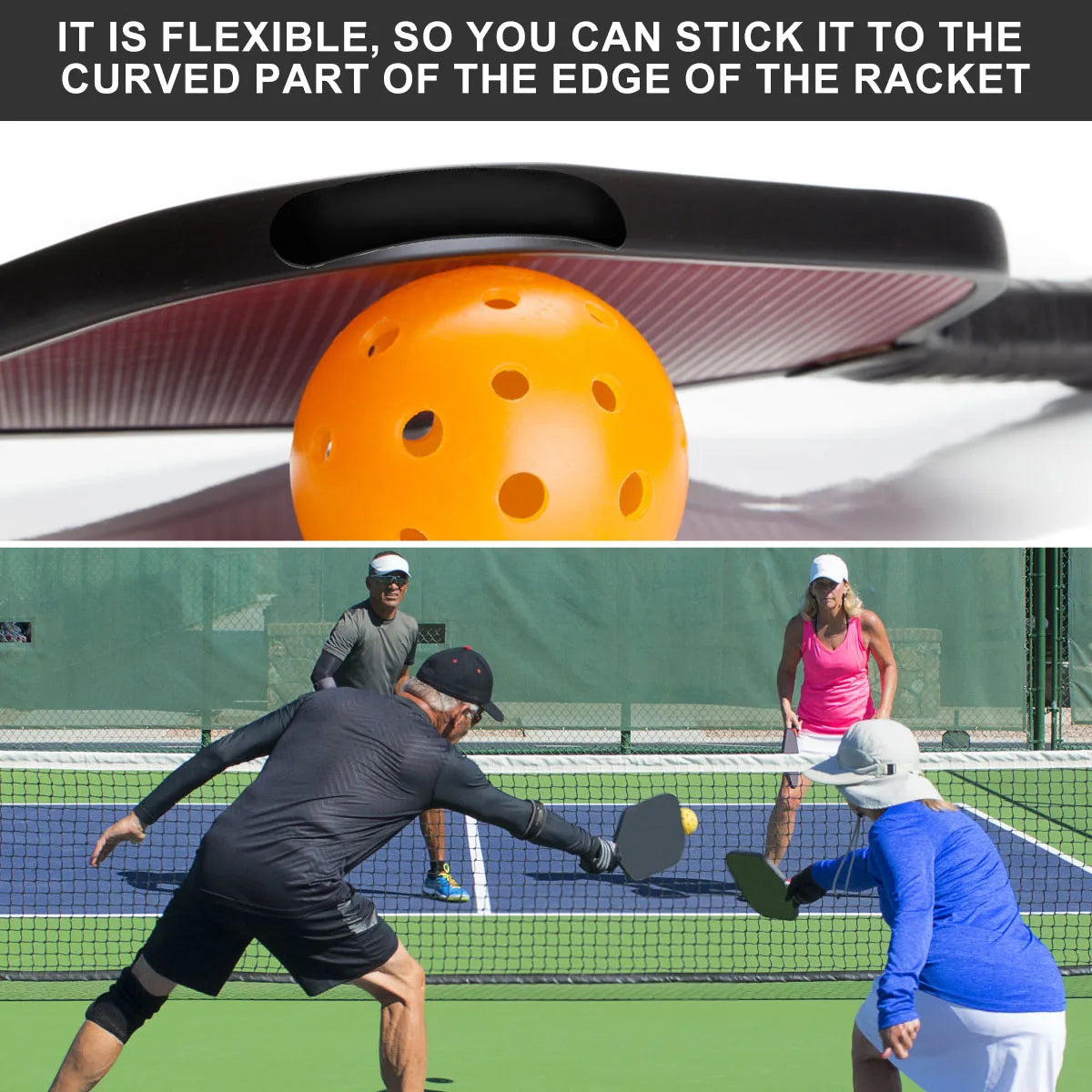 30Pcs Pickleball Lead Tape Weighted Flexible Adhesive Tape Bar Paddle Edge Guard Increase Power Swing Speed Pickleball Accessory