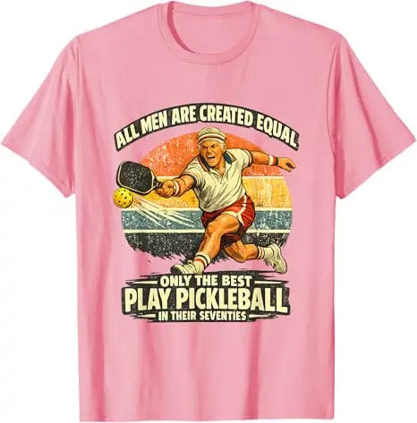 Funny 70th Birthday Pickleball Player 70 Years Old Paddle T-Shirt Men's Fashion Sportswear Clothes Grandpa Papa Outdoor Tee Tops
