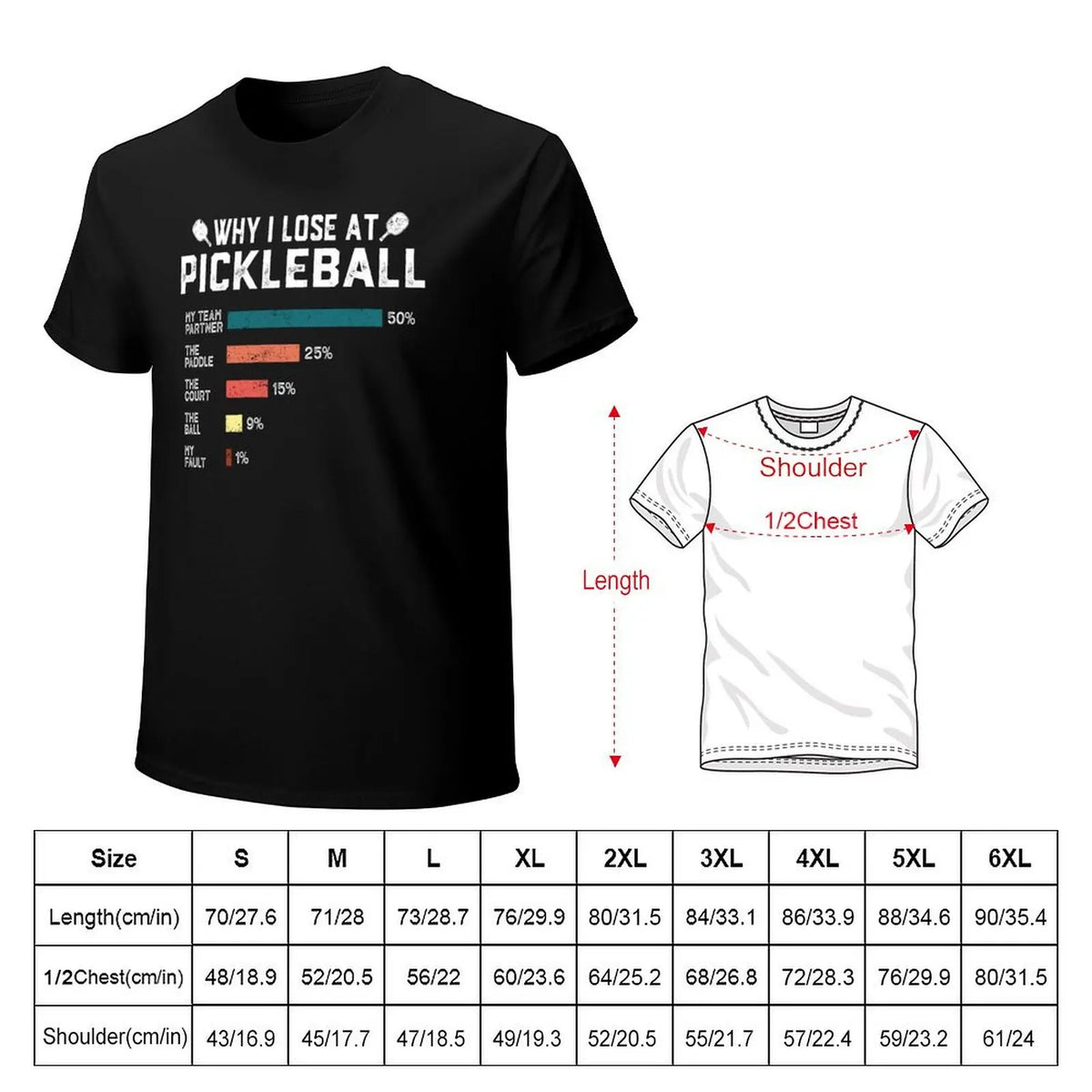 Why I Lose at Pickleball Funny Pickleballers Gift T-Shirt Basic Solid Color Short Sleeve Cotton Top