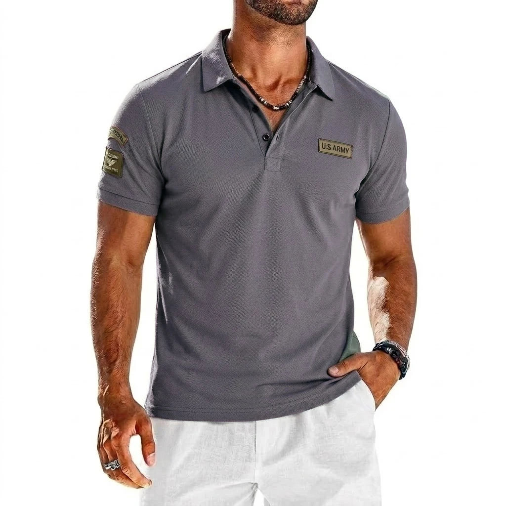 Summer Short Sleeve Polo Shirts Embroidered Breathable T-Shirts for Men Gym Lightweight Solid Button Tops Luxury Men's Shirts