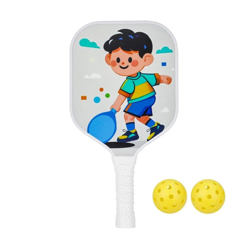 Cartoon Children's Pickleball Set Colorful Durable Children's Pickleball Rackets 2 Balls Non-Slip Grip 's Pickleball Set