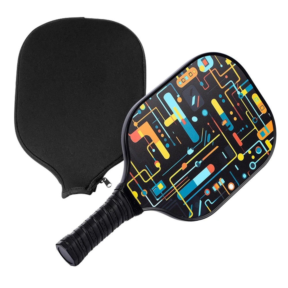 Carbon Fibre Pickleball Paddles Set of 2 Anti-Slip Grip Polypropylene Honeycomb Core with 4 Pickleball Portable Hard Bag