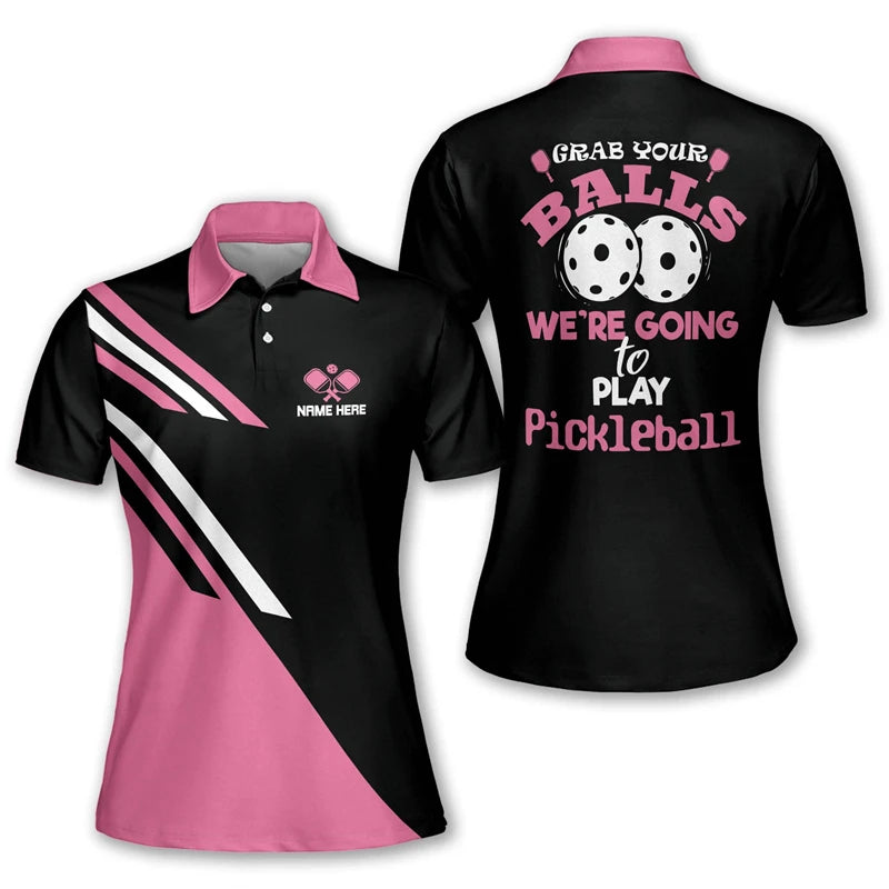 Fashion Sport Pickleball 3D Print Short Sleeve Polo Shirts For Men Clothes Pickle Ball Jersey POLO Shirt Casual Party Team Tops