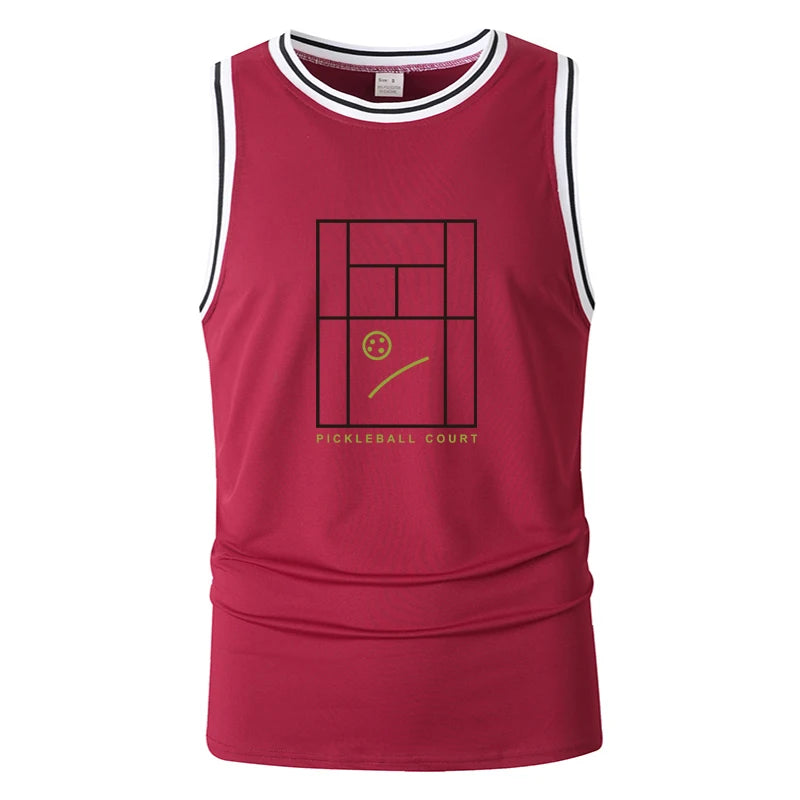 Men's Pickleball Sleeveless Tank Top Lightweight Quick Dry Regular Fit Stretchy Athletic Gym Summer Casual Daily Sports Wear Top