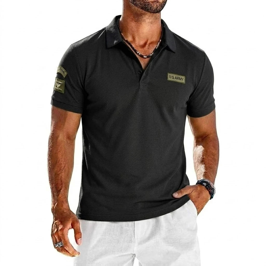 Summer Short Sleeve Polo Shirts Embroidered Breathable T-Shirts for Men Gym Lightweight Solid Button Tops Luxury Men's Shirts