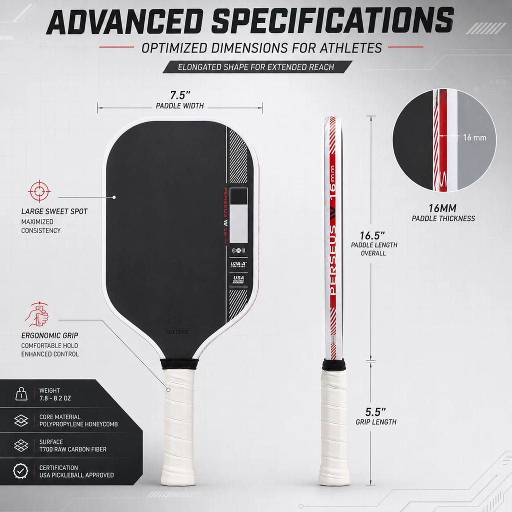 Pickleball Paddle - 4th-generation Hot-Pressed Integrated Design, Textured Matte Surface Made of T700 Carbon Fiber Cloth, PP Hon
