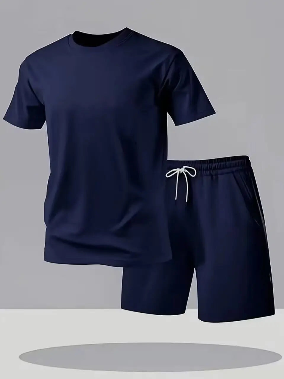 New Summer Sportswear Men's Suit Fashion Two-Piece Sports Fitness Running Casual Quick Drying Short Sleeved Shorts Set Men