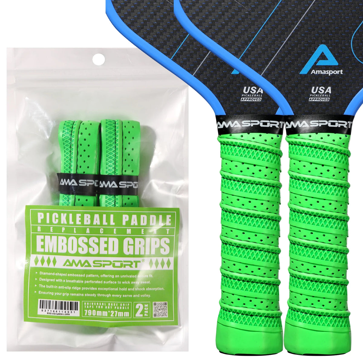2Packs Pickleball Paddle Grip Tape with Raised Ridge,Replacement Pickleball Overgrip Wrap,Universal PickleBall Sport Accessories