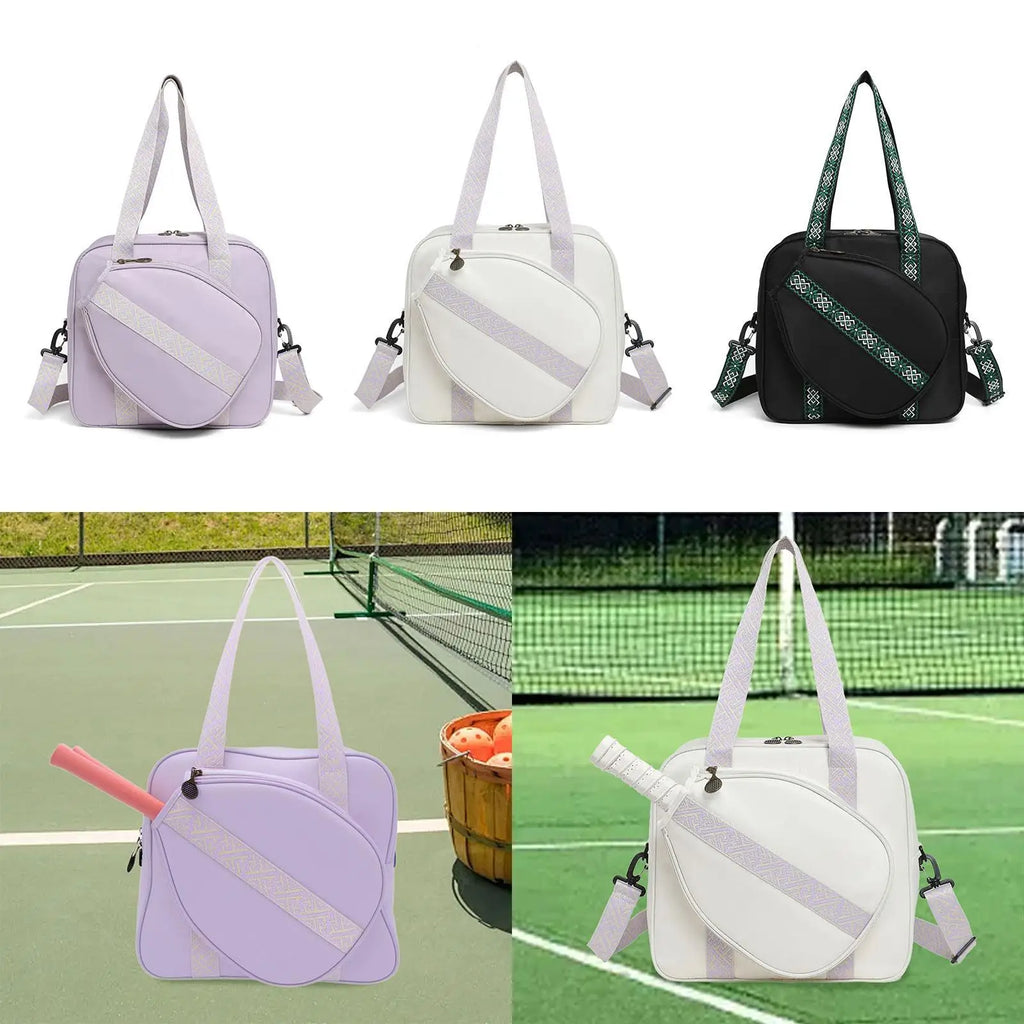 Sports Shoulder Gym Bag Pickleball Duffle Oxford Cloth Lightweight Big Storage for Paddles Balls and Gear for Outdoor Activity