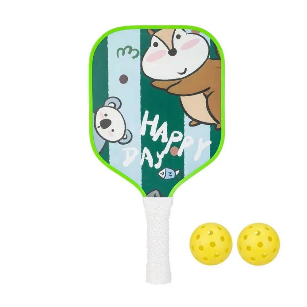 Cartoon Children's Pickleball Set Colorful Durable Children's Pickleball Rackets 2 Balls Non-Slip Grip 's Pickleball Set