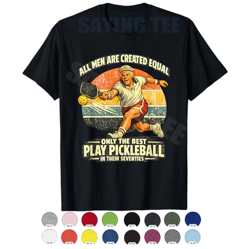 Funny 70th Birthday Pickleball Player 70 Years Old Paddle T-Shirt Men's Fashion Sportswear Clothes Grandpa Papa Outdoor Tee Tops