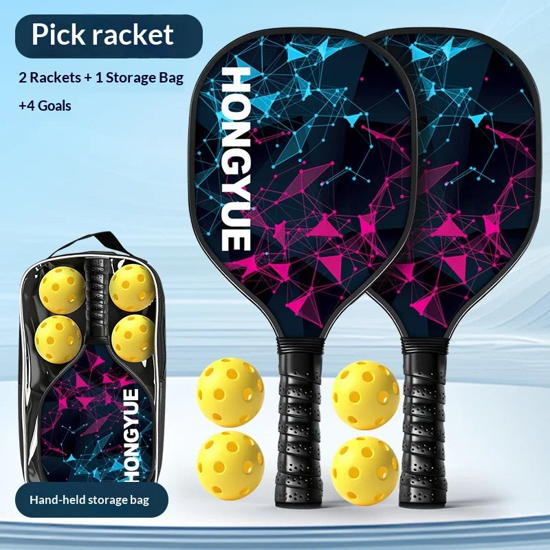 Fiberglass Pickleball Paddle Set With Ball Large Sweet Area Professional Pickleball Racket For Adults Outdoor Indoor Training
