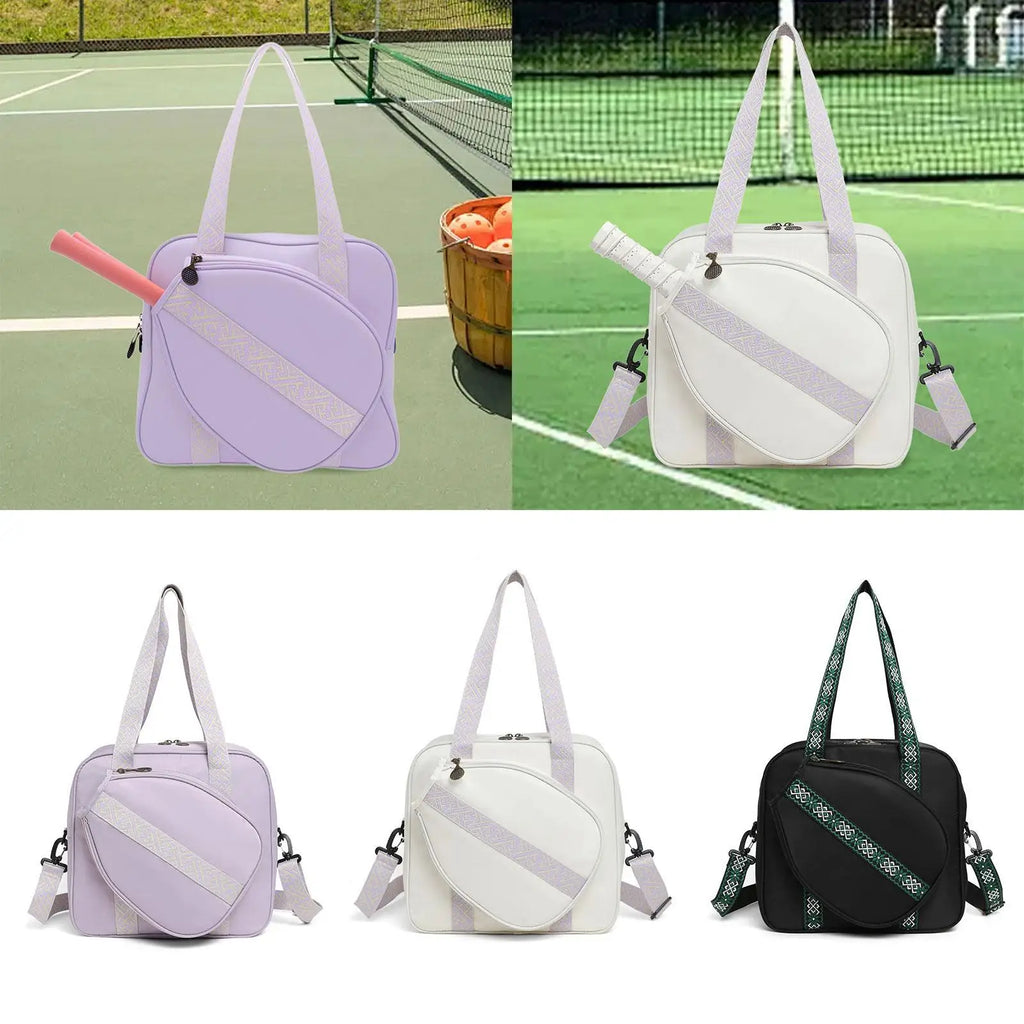 Sports Shoulder Gym Bag Pickleball Duffle Oxford Cloth Lightweight Big Storage for Paddles Balls and Gear for Outdoor Activity