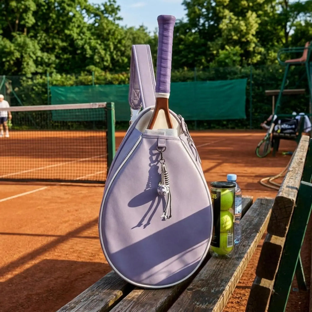 Stylish Lavender Racket Sports Bag with Shoulder Strap for Tennis Pickleball Gear Holder for Match Days